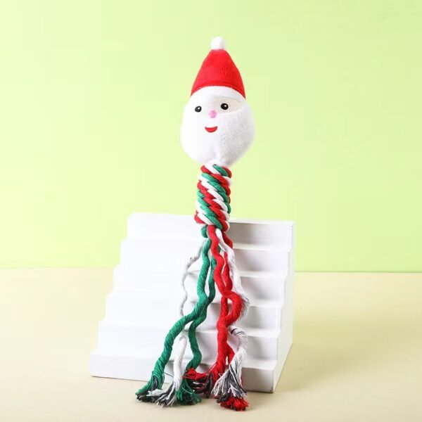 Christmas Cotton Rope Plush Toy Self Fun Cat Teasing Artifact Dog Bite Teeth Grinding Sound Making Toy - Image 7