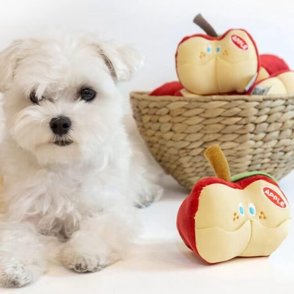 Pet toys, cute apples, dog grinding toys, pet sound toys, bite resistant toys