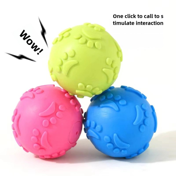 New pet toys with bite resistance, grinding teeth, sound making, footprint ball, dog toys, pet supplies - Image 2