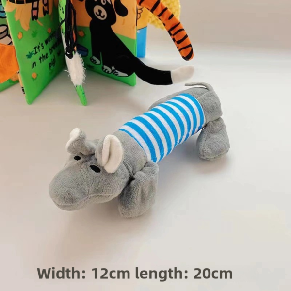 Pet dog, cat, plush cartoon embroidery, bite resistant and stress relieving duck, piglet, elephant, cute sound making toy supplies - Image 7