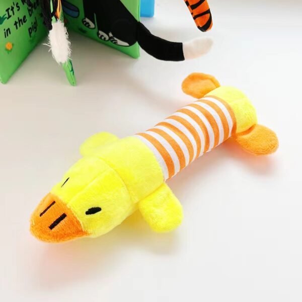 Pet dog, cat, plush cartoon embroidery, bite resistant and stress relieving duck, piglet, elephant, cute sound making toy supplies - Image 5