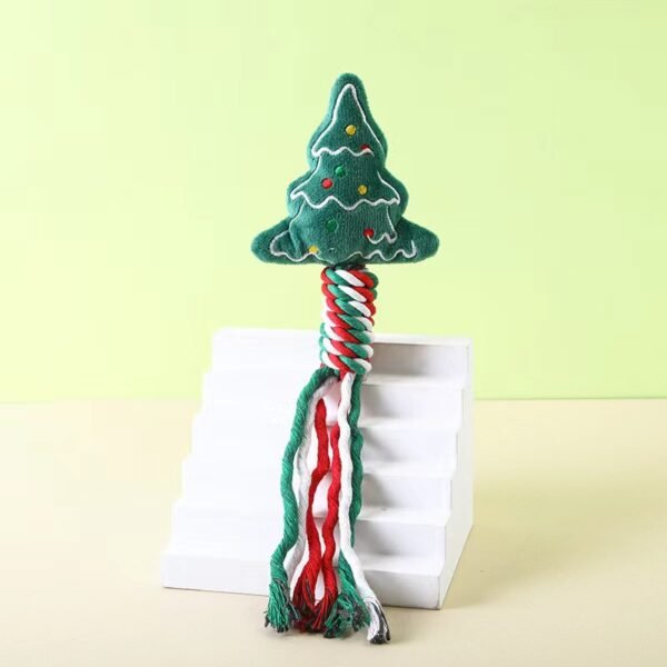 Christmas Cotton Rope Plush Toy Self Fun Cat Teasing Artifact Dog Bite Teeth Grinding Sound Making Toy - Image 8