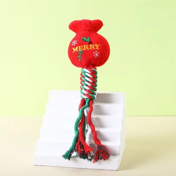 Christmas Cotton Rope Plush Toy Self Fun Cat Teasing Artifact Dog Bite Teeth Grinding Sound Making Toy - Image 11