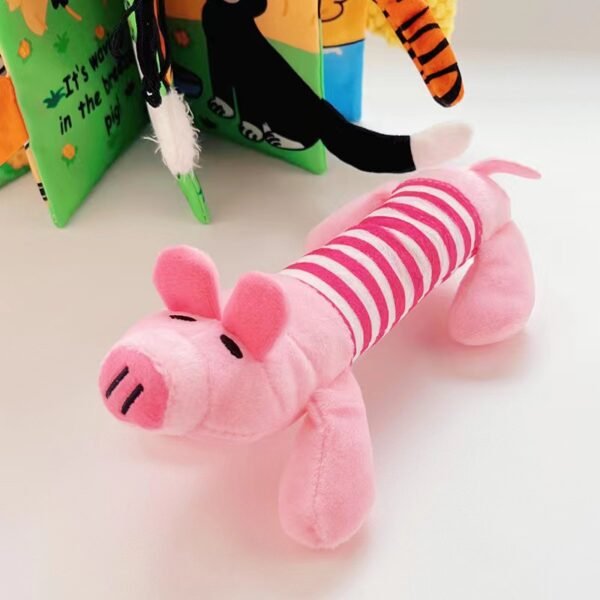 Pet dog, cat, plush cartoon embroidery, bite resistant and stress relieving duck, piglet, elephant, cute sound making toy supplies - Image 4