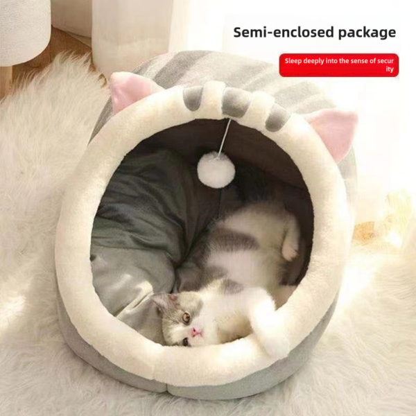 Semi closed package winter warm pet nest