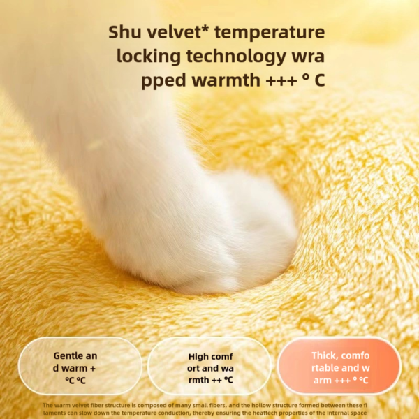 Autumn and Winter Dog and Cat Nests Thickened Warm Cradle Nests Semi Enclosed Pet Beds - Image 5