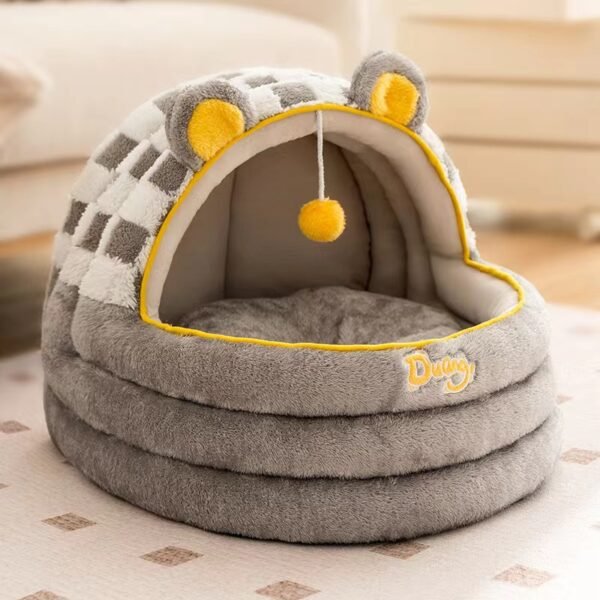 Autumn and Winter Dog and Cat Nests Thickened Warm Cradle Nests Semi Enclosed Pet Beds - Image 7