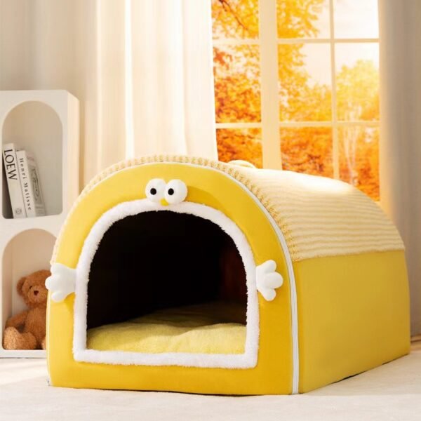 Autumn and Winter Dog and Cat Nests Thickened Warm Cradle Nests Semi Enclosed Pet Beds - Image 9