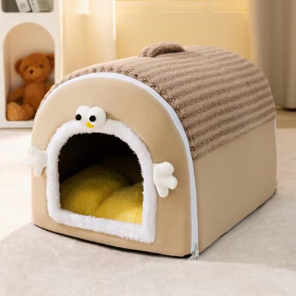 Autumn and Winter Dog and Cat Nests Thickened Warm Cradle Nests Semi Enclosed Pet Beds - Image 11