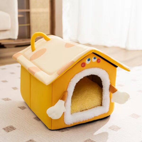 Autumn and Winter Dog and Cat Nests Thickened Warm Cradle Nests Semi Enclosed Pet Beds - Image 12