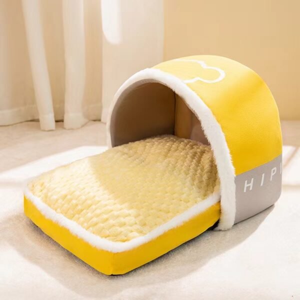 Autumn and Winter Dog and Cat Nests Thickened Warm Cradle Nests Semi Enclosed Pet Beds - Image 14