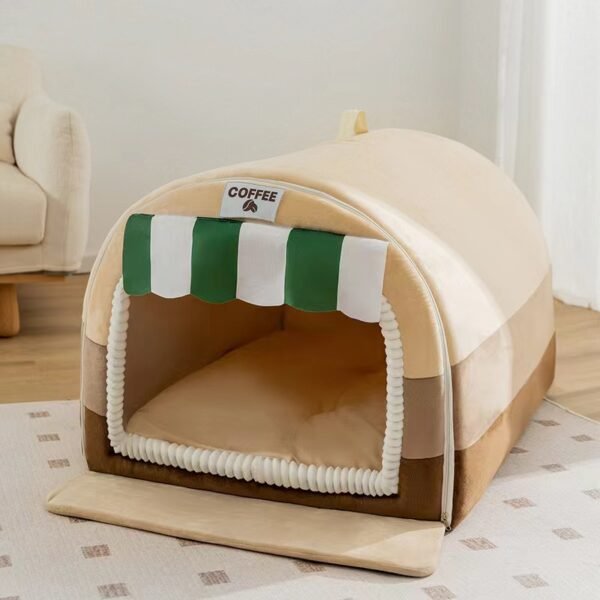 Autumn and Winter Dog and Cat Nests Thickened Warm Cradle Nests Semi Enclosed Pet Beds - Image 18