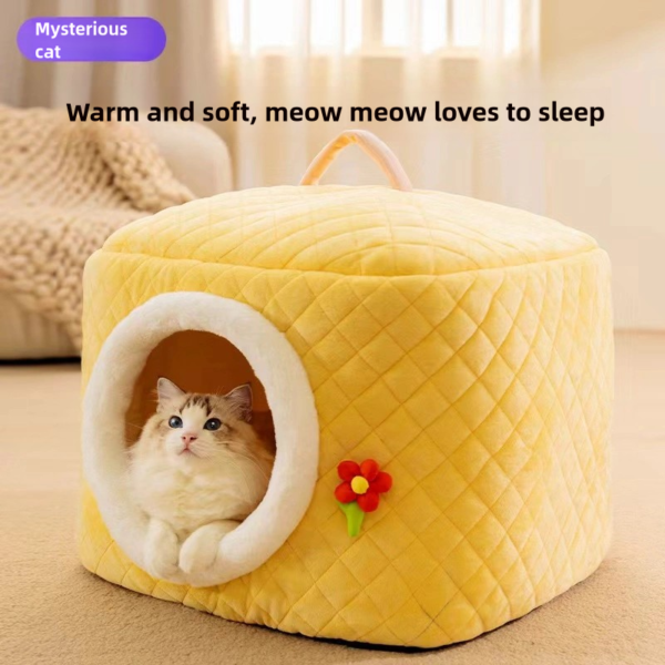 Fully enclosed, removable, washable, sleeping, warm pet bed