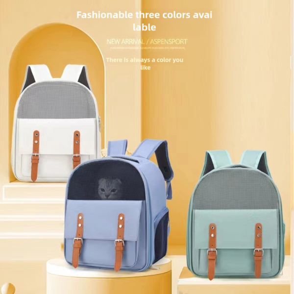 Portable breathable Oxford cloth scratch resistant pet backpack folding - Image 3