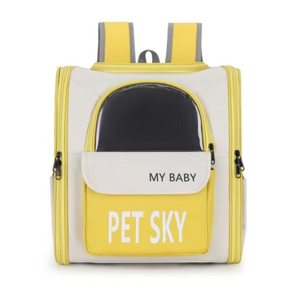 New Fashion Color Contrasting Pet Bag Large Capacity Breathable Cat Bag Convenient Breathable Foldable Pet Backpack - Image 5