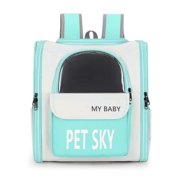 New Fashion Color Contrasting Pet Bag Large Capacity Breathable Cat Bag Convenient Breathable Foldable Pet Backpack - Image 6