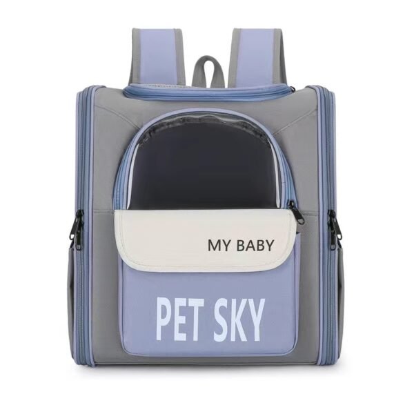 New Fashion Color Contrasting Pet Bag Large Capacity Breathable Cat Bag Convenient Breathable Foldable Pet Backpack - Image 7