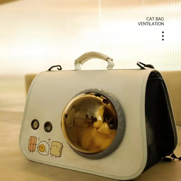 Breathable cat bag, transparent space cover, crossbody pet bag, cat handbag, pet backpack - Image 2