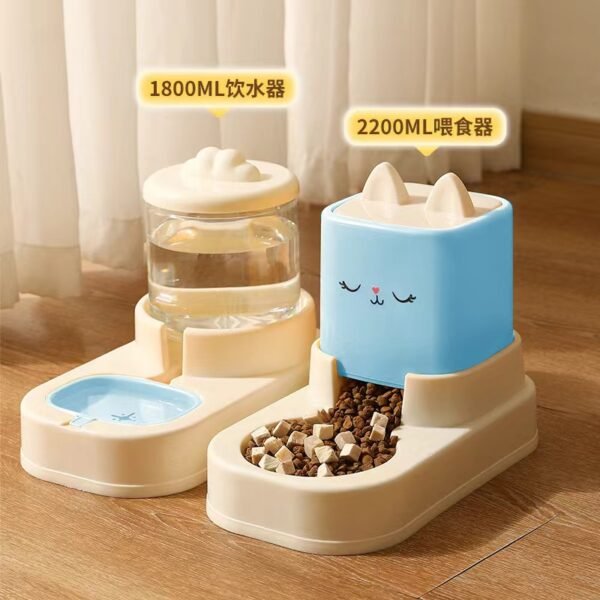 Pet cartoon feeding and water dispenser with large capacity for cats and dogs, universal cat bowl and dog basin, pet supplies - Image 7