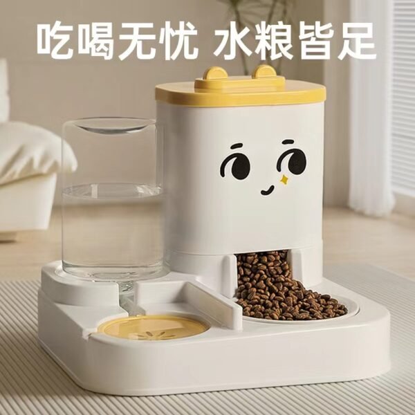 Pet food bowl automatic feeder and water dispenser integrated