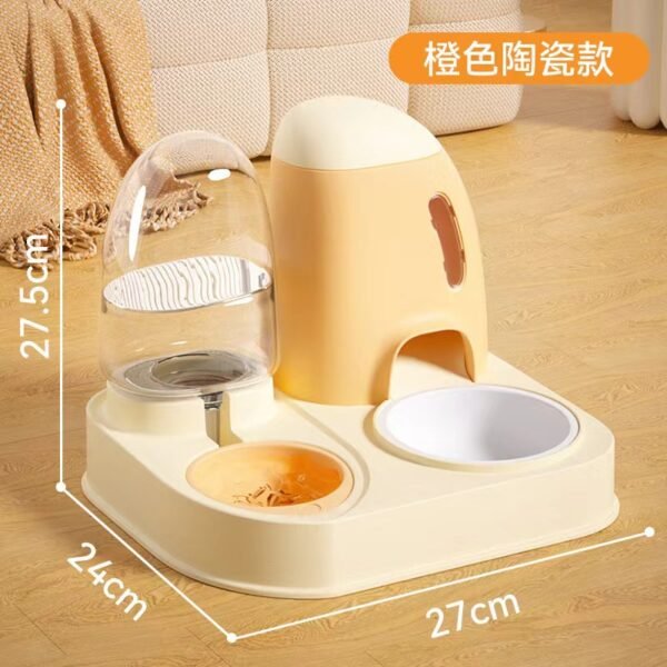 Automatic water dispenser, integrated dual bowl pet food utensil - Image 6